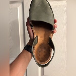 Mibo Green Leather Women’s Sandals